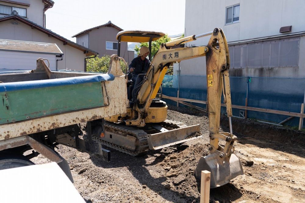 福岡県糸島市二丈深江01　注文住宅建築現場リポート③　～基礎工事・根切り～