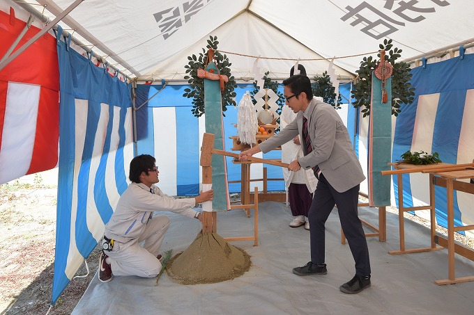 福岡県糟屋郡02　注文住宅建築現場リポート①　～地鎮祭～