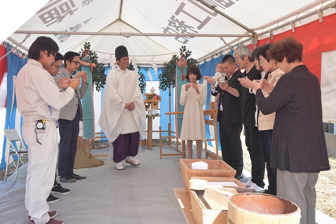 「糟屋郡02」注文住宅現場リポート①【地鎮祭】