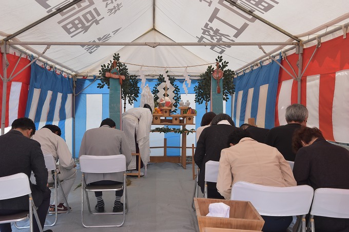 福岡県糟屋郡02　注文住宅建築現場リポート①　～地鎮祭～