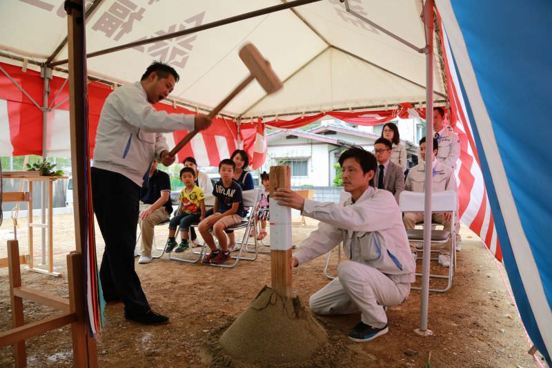 「糟屋郡宇美町01」注文住宅現場リポート①【地鎮祭】