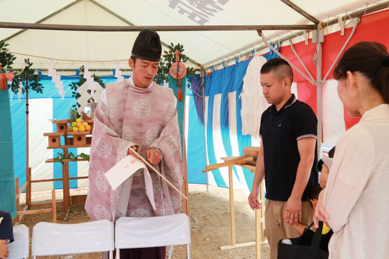 「糟屋郡宇美町01」注文住宅現場リポート①【地鎮祭】