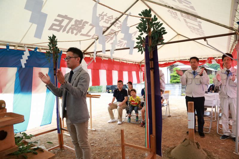 「糟屋郡宇美町01」注文住宅現場リポート①【地鎮祭】