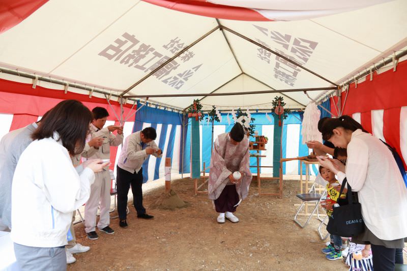 「糟屋郡宇美町01」注文住宅現場リポート①【地鎮祭】