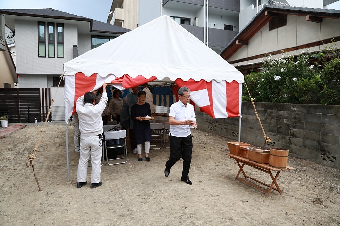 福岡市南区塩原01　注文住宅建築現場リポート①　～地鎮祭～