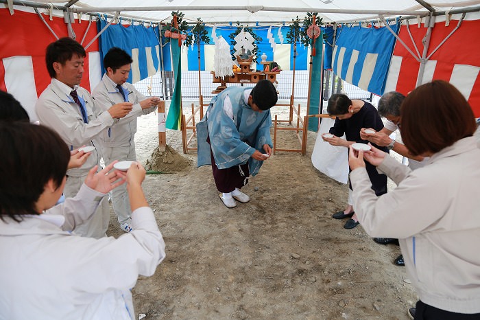 福岡市南区塩原01　注文住宅建築現場リポート①　～地鎮祭～