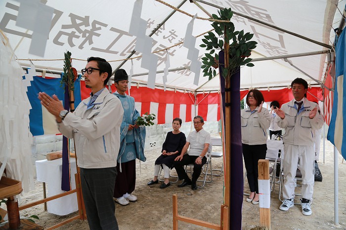 福岡市南区塩原01　注文住宅建築現場リポート①　～地鎮祭～