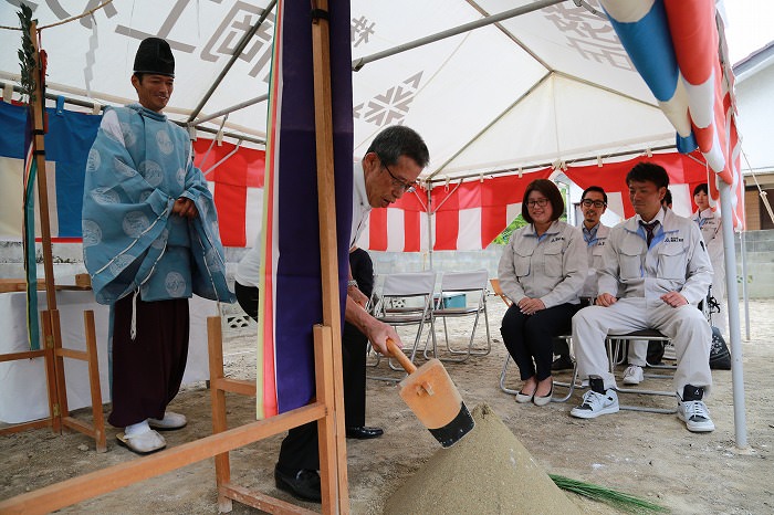 福岡市南区塩原01　注文住宅建築現場リポート①　～地鎮祭～