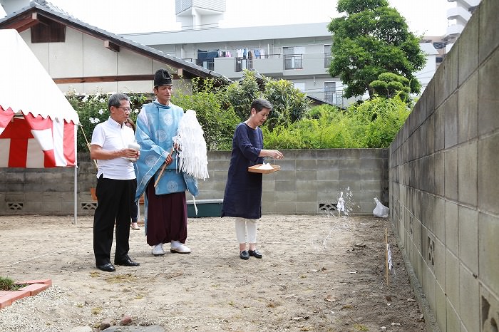 福岡市南区塩原01　注文住宅建築現場リポート①　～地鎮祭～