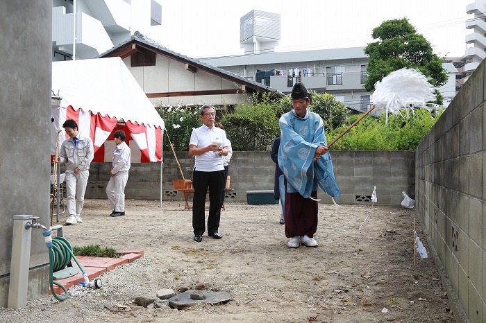 福岡市南区塩原01　注文住宅建築現場リポート①　～地鎮祭～