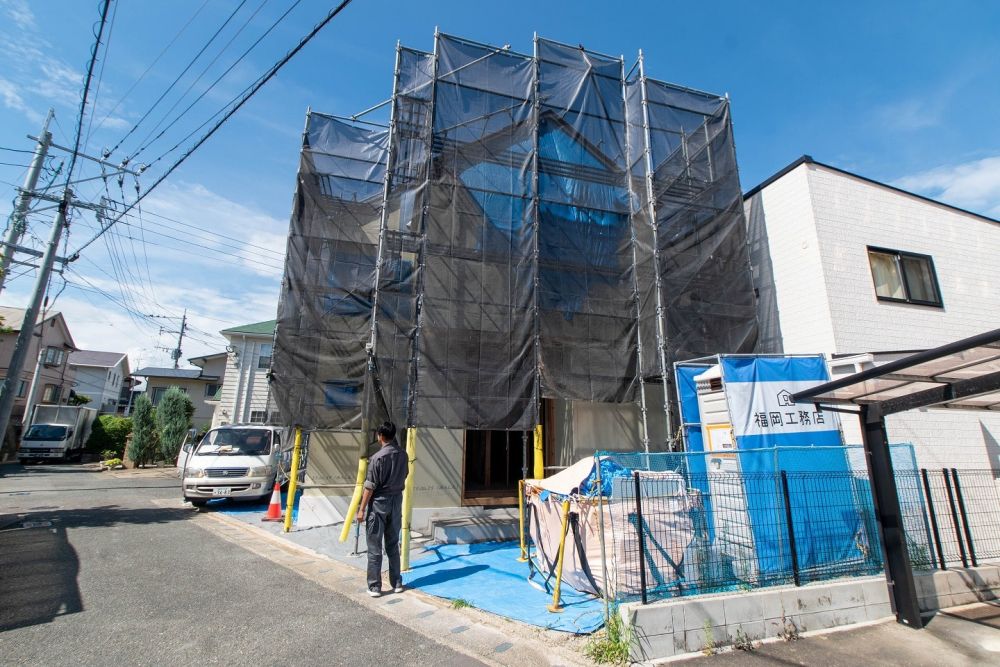 福岡市南区23　注文住宅建築現場リポート⑥　～木工事・サッシ搬入～