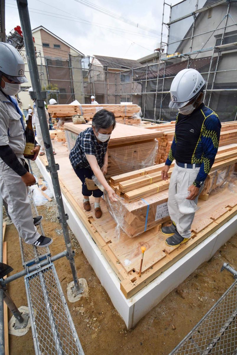 福岡県大野城市04　注文住宅建築現場リポート③　～上棟式・前編～