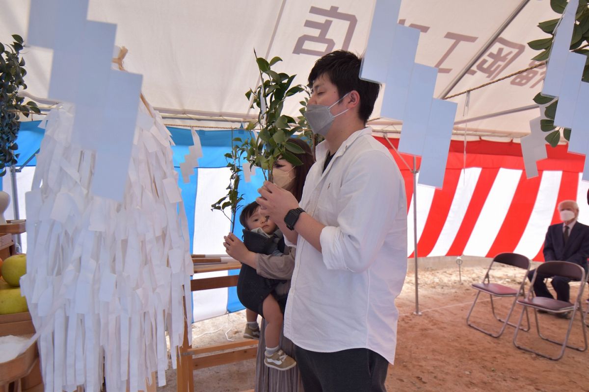 「福岡市城南区09」注文住宅現場リポート①【地鎮祭】