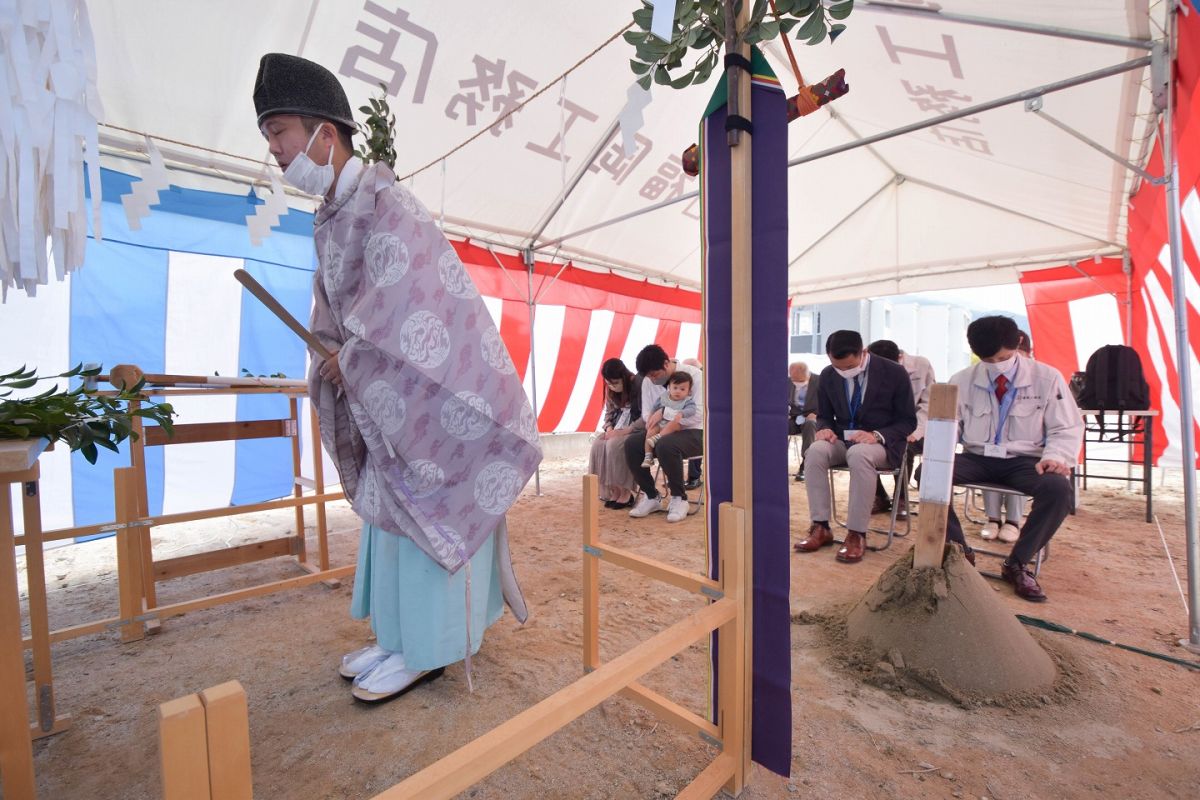「福岡市城南区09」注文住宅現場リポート①【地鎮祭】
