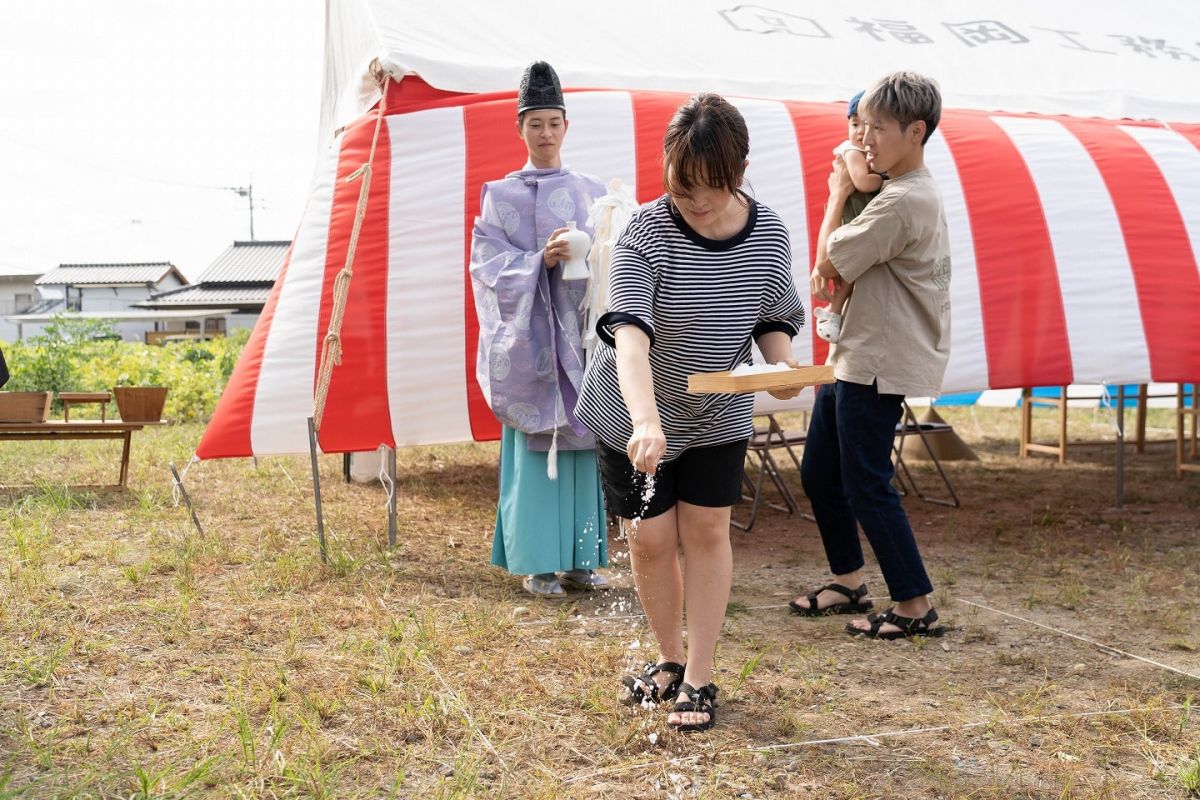 福岡県三井郡大刀洗町04　注文住宅建築現場リポート①　～地鎮祭～