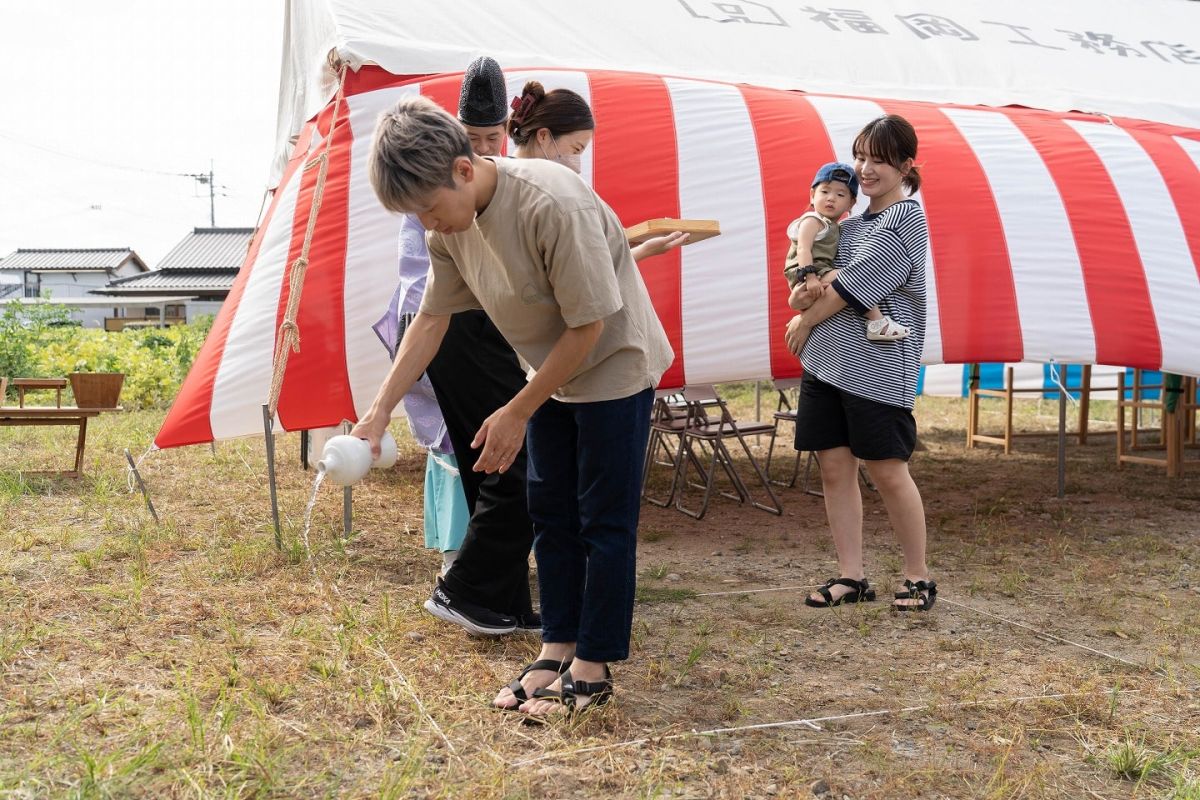 福岡県三井郡大刀洗町04　注文住宅建築現場リポート①　～地鎮祭～