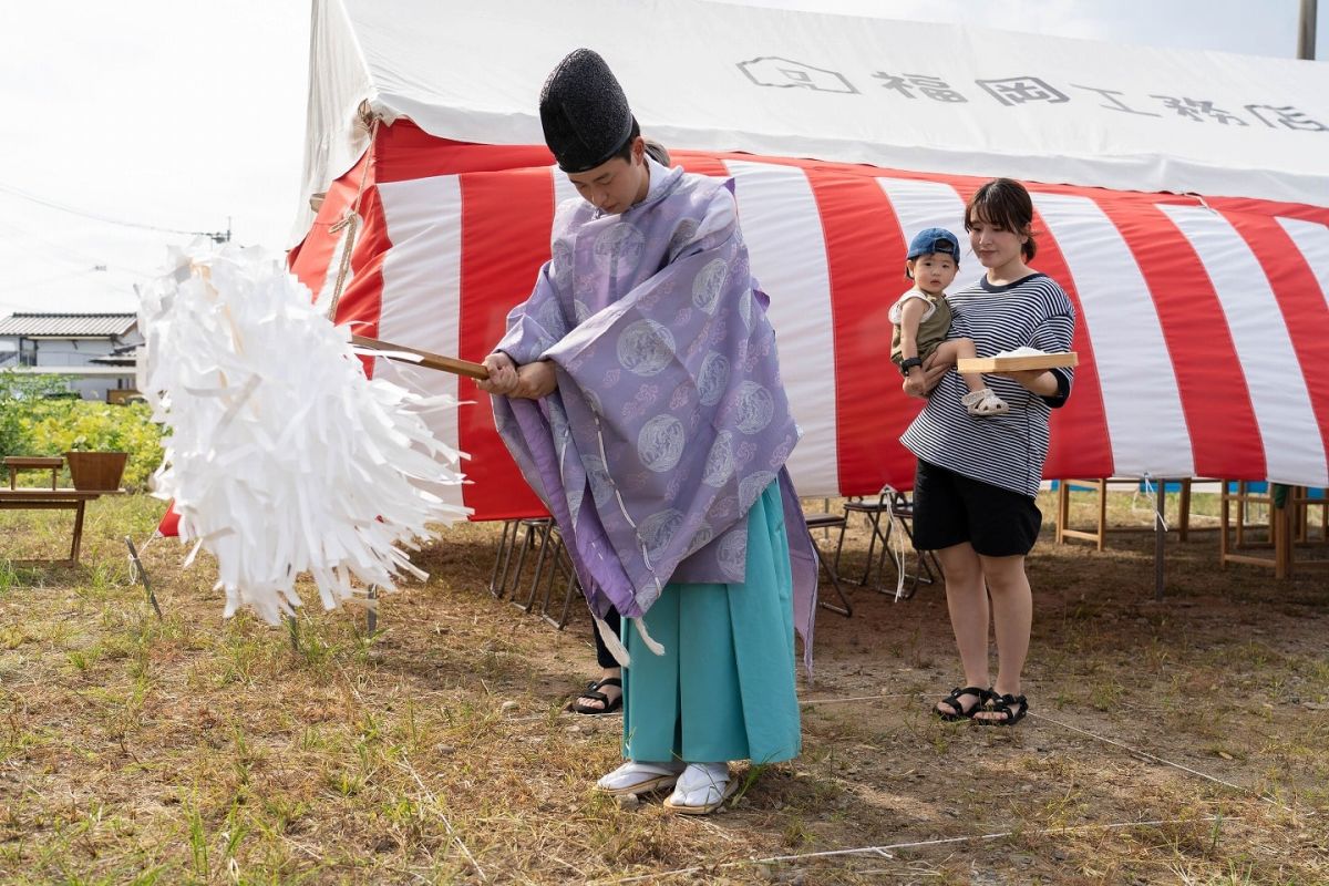 福岡県三井郡大刀洗町04　注文住宅建築現場リポート①　～地鎮祭～