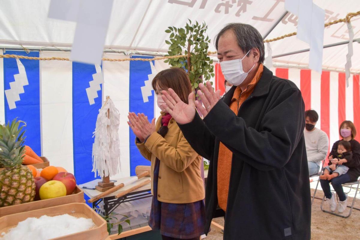 福岡県福岡市南区柏原05　注文住宅建築現場リポート①　～地鎮祭～