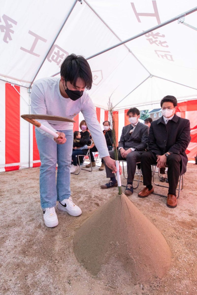 福岡県福岡市南区柏原05　注文住宅建築現場リポート①　～地鎮祭～