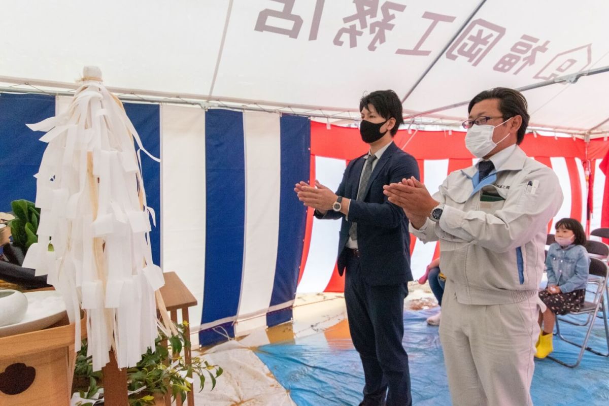 福岡県福岡市東区10　注文住宅建築現場リポート①　～地鎮祭〜