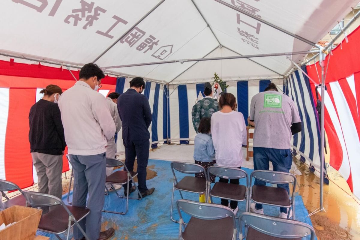 福岡県福岡市東区10　注文住宅建築現場リポート①　～地鎮祭〜