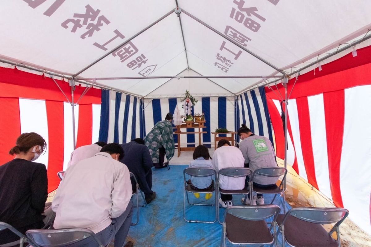 福岡県福岡市東区10　注文住宅建築現場リポート①　～地鎮祭〜