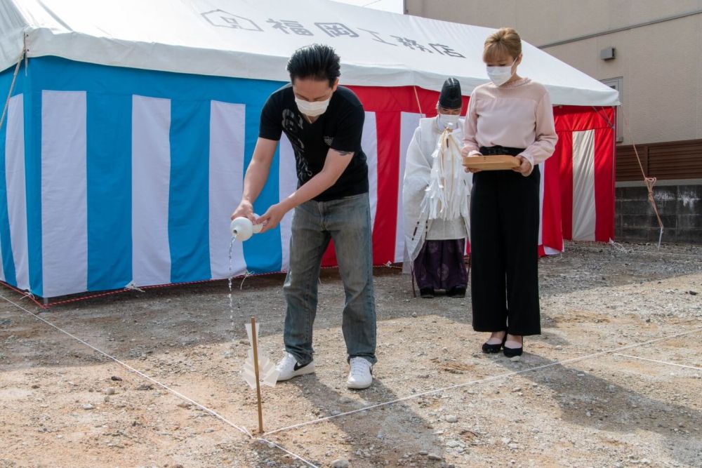 福岡市南区24　注文住宅建築現場リポート①　～地鎮祭～