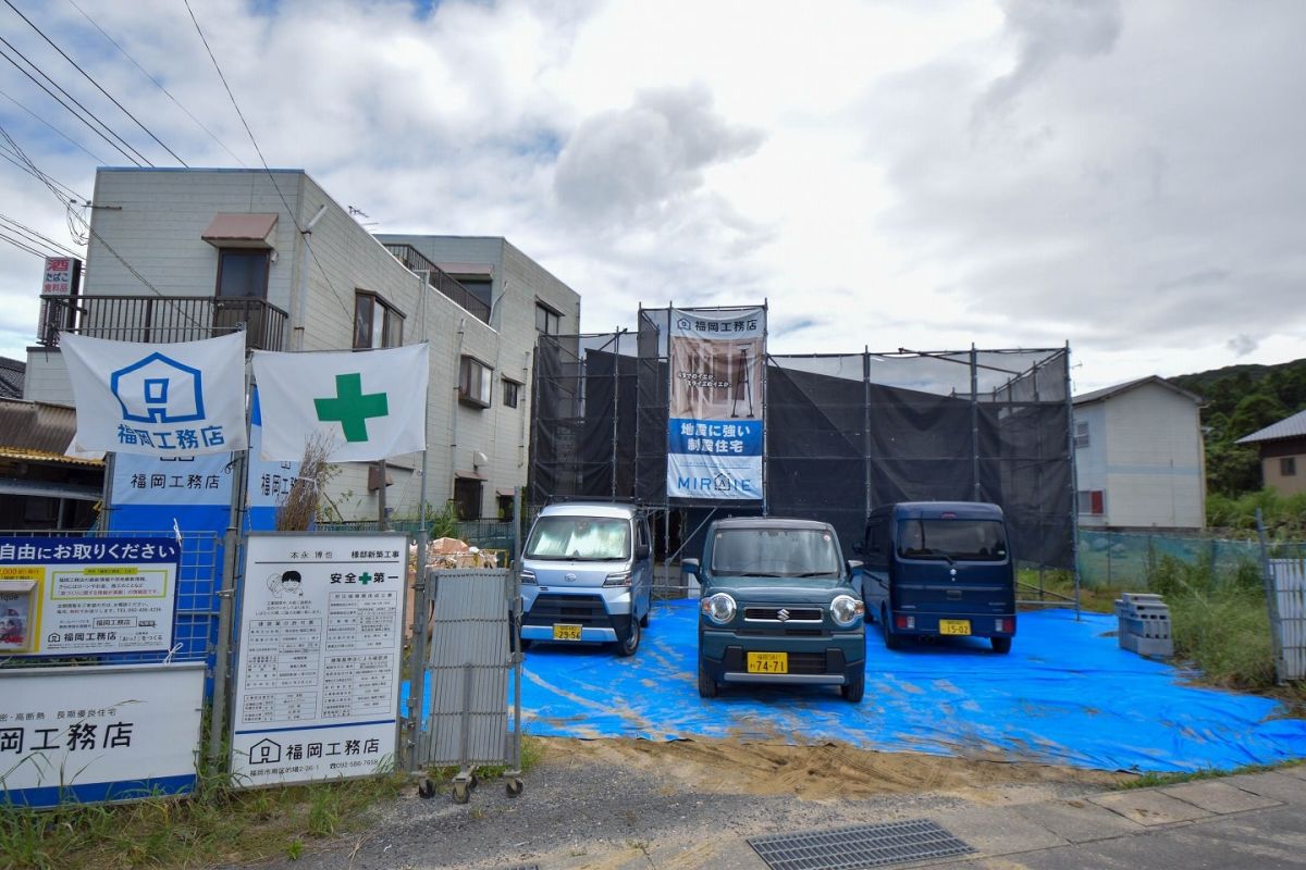 福岡県遠賀郡岡垣町01　注文住宅建築現場リポート⑥　～サイディング工事～