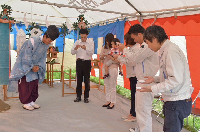 福岡市西区姪浜02　注文住宅建築現場リポート①　～地鎮祭～