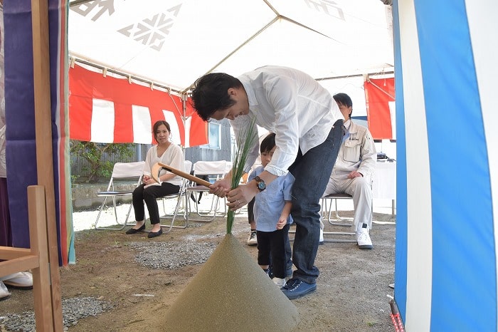 福岡県三井郡大刀洗町02　注文住宅建築現場リポート①　～地鎮祭～