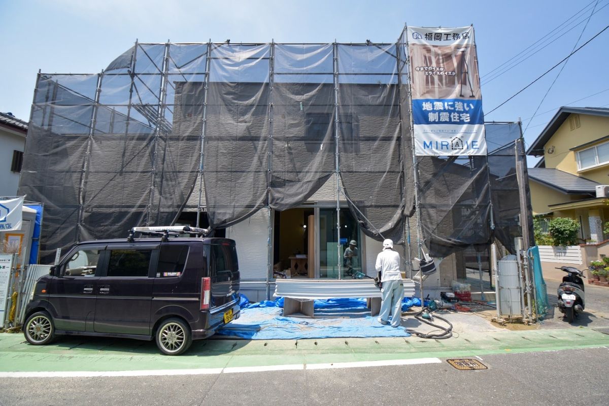 「福岡市早良区野芥02」注文住宅現場リポート④【外装工事】【サイディング】