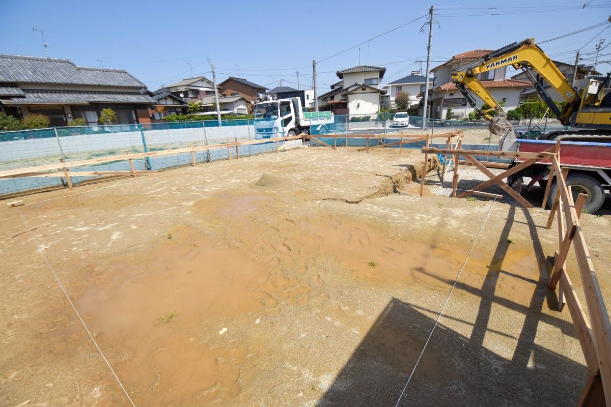 福岡県福津市08　注文住宅建築現場リポート②　～基礎工事・遣り方～