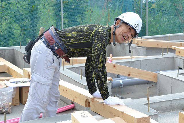 福岡市東区05　注文住宅建築現場リポート⑤　～土台敷～