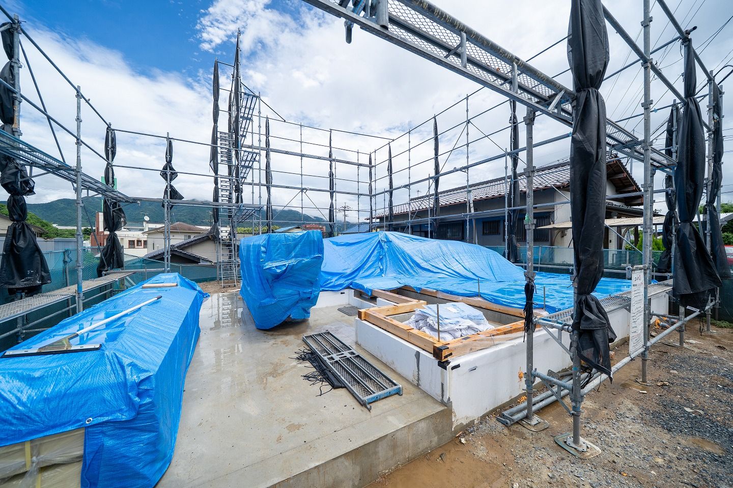 「直方市02」注文住宅現場リポート①【木工事】【土台敷】