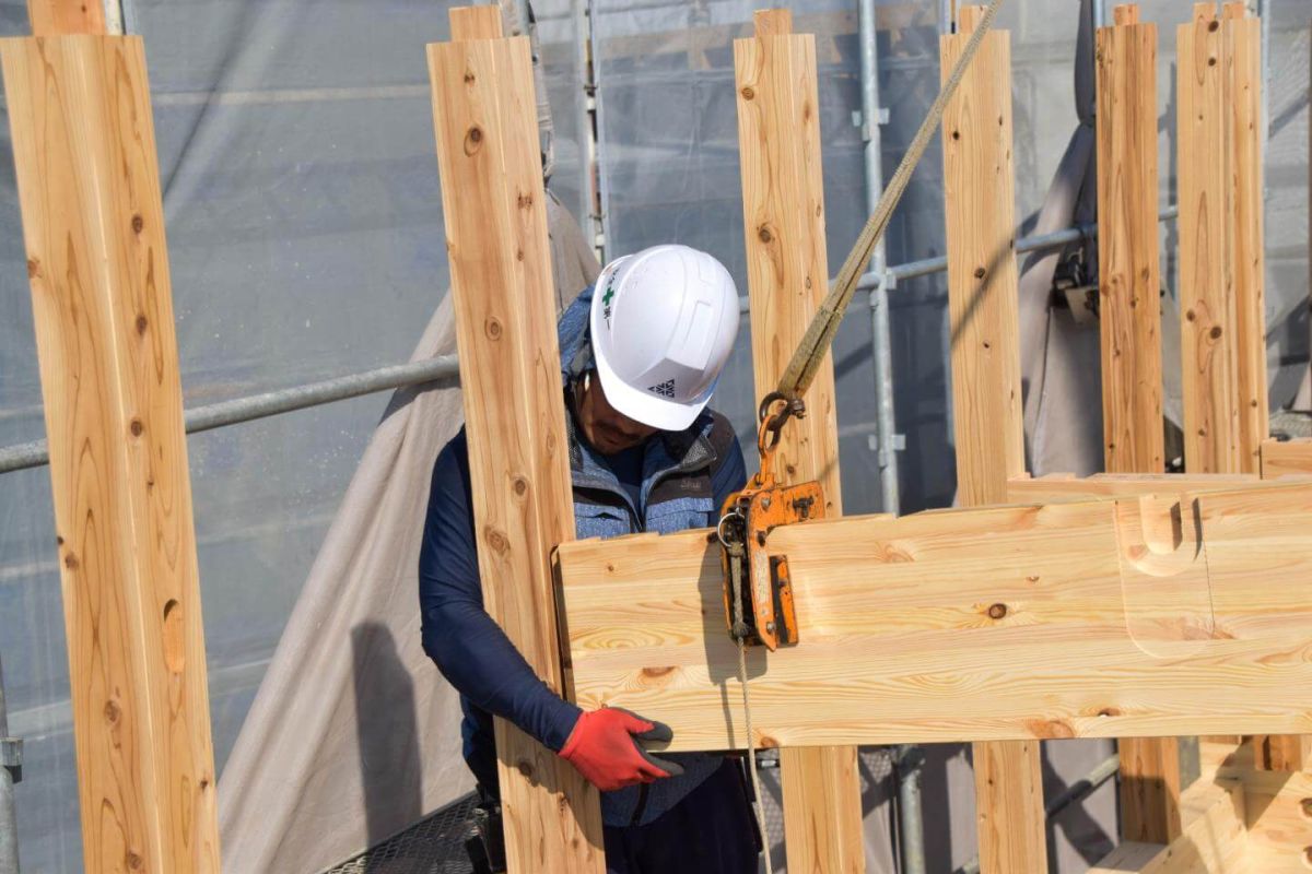 福岡県福岡市東区11　注文住宅建築現場リポート④　～上棟式２日目・午前〜