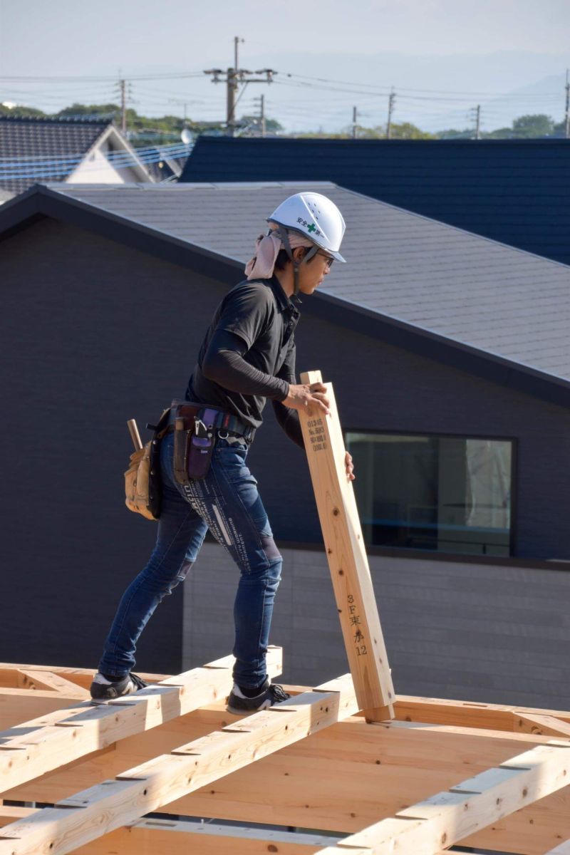 福岡県福岡市東区11　注文住宅建築現場リポート④　～上棟式２日目・午前〜