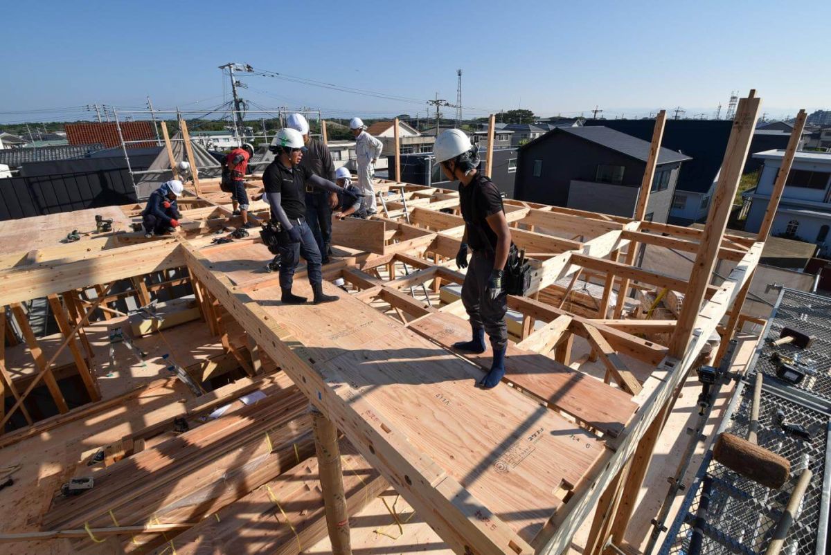 福岡県福岡市東区11　注文住宅建築現場リポート④　～上棟式２日目・午前〜