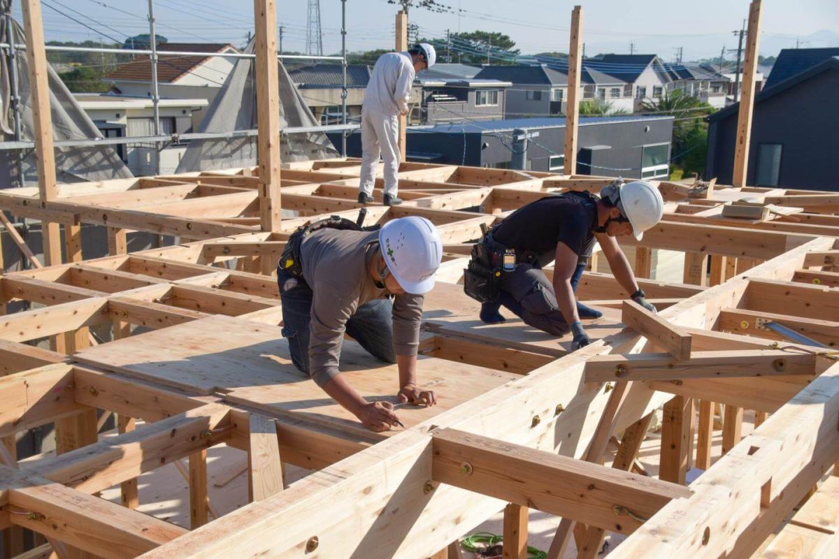 福岡県福岡市東区11　注文住宅建築現場リポート④　～上棟式２日目・午前〜