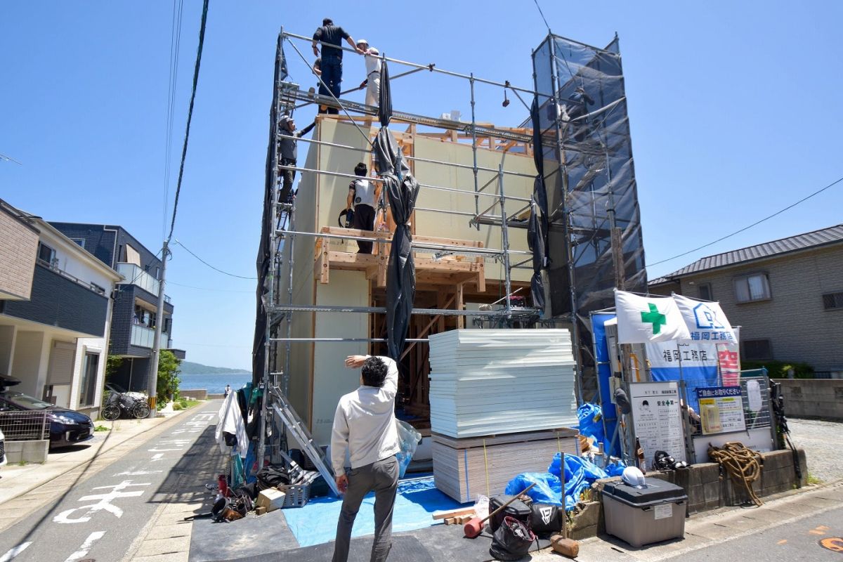 福岡県福岡市西区07　注文住宅建築現場リポート④　～上棟式・前編～