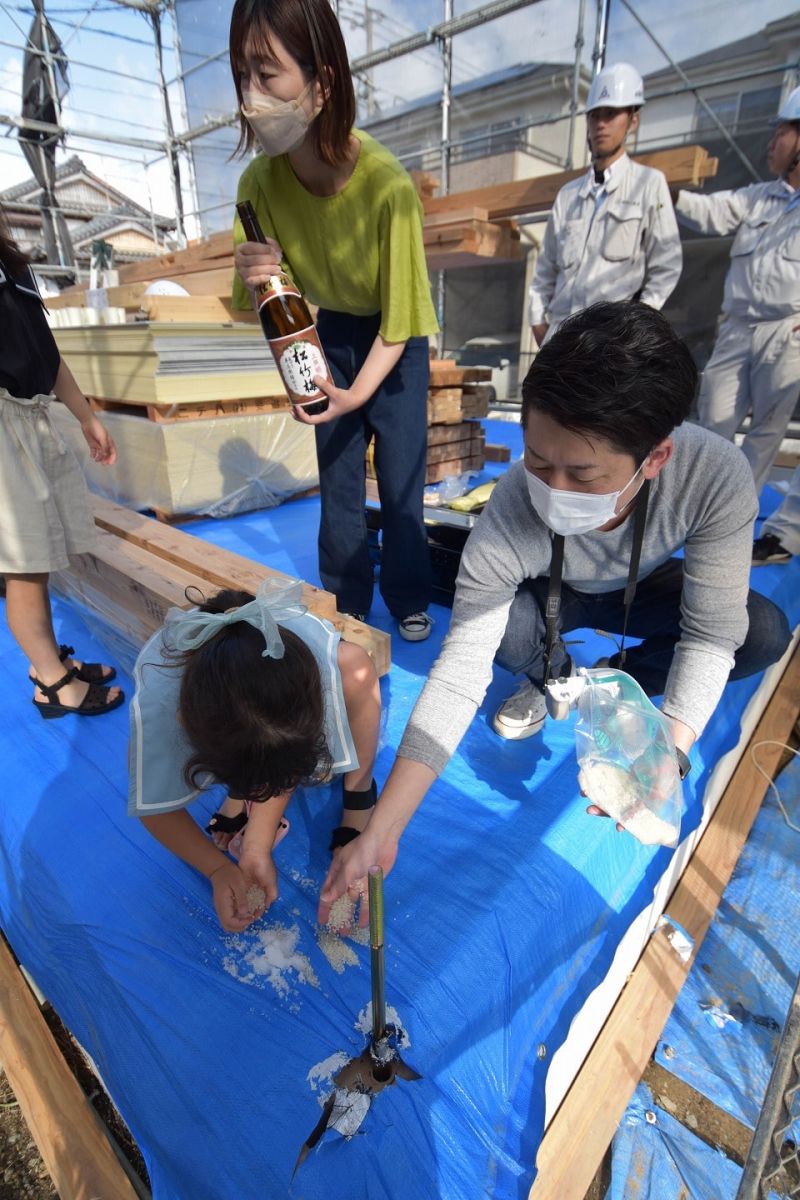 福岡県福岡市西区07　注文住宅建築現場リポート④　～上棟式・前編～