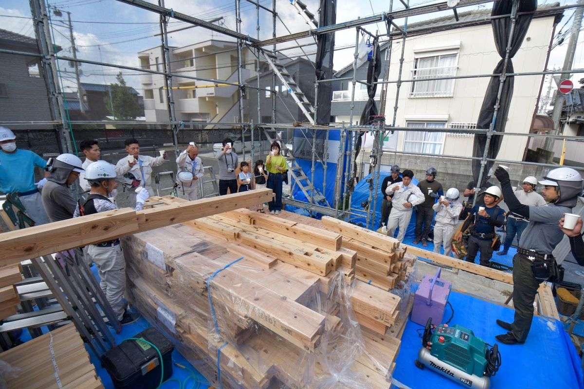 福岡県福岡市西区07　注文住宅建築現場リポート④　～上棟式・前編～