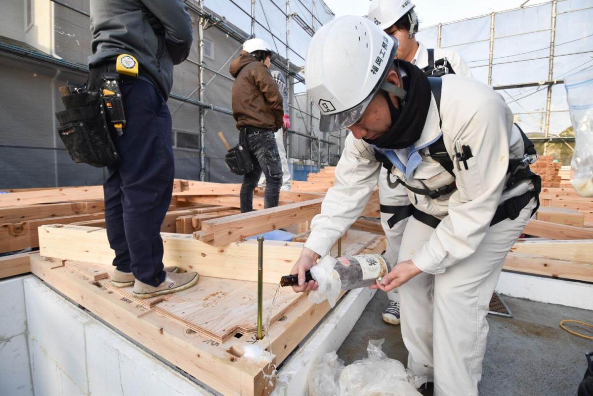 福岡県福岡市城南区10　注文住宅建築現場リポート①　～上棟式・前半～