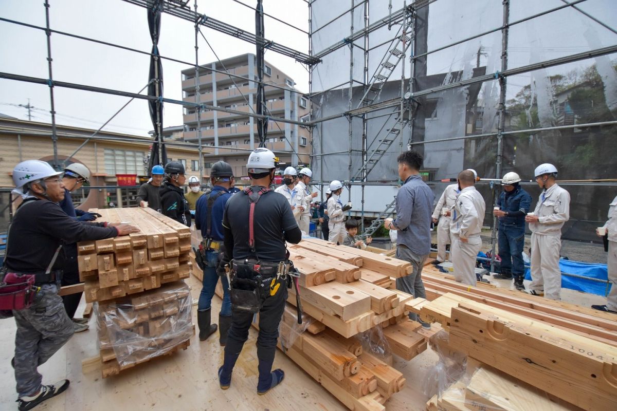 福岡県福岡市城南区11　注文住宅建築現場リポート③　～上棟式・前編～