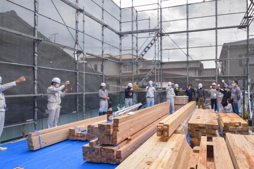 福岡県春日市09　注文住宅建築現場リポート④　～上棟式～