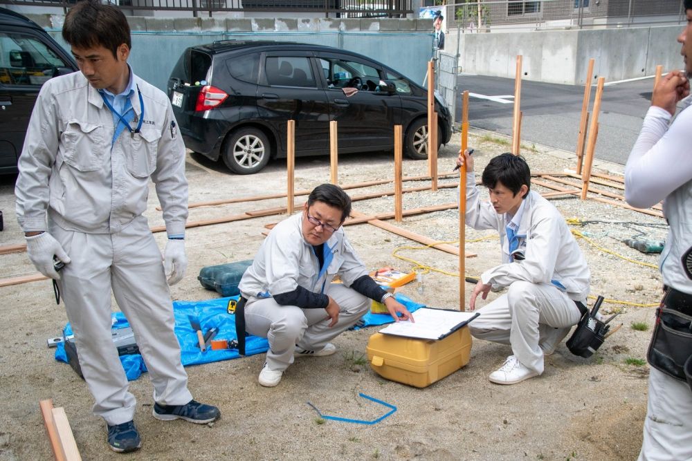 「福岡市城南区06」注文住宅現場リポート②【基礎工事】【遣り方】