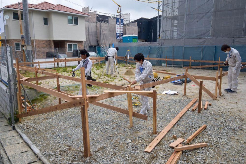 「福岡市城南区06」注文住宅現場リポート②【基礎工事】【遣り方】