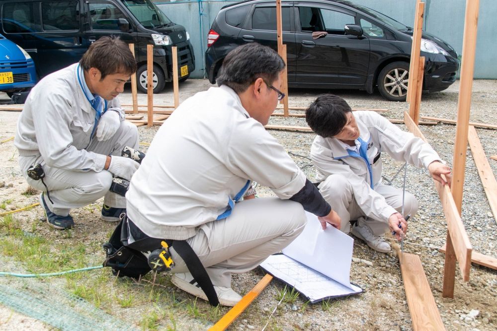 「福岡市城南区06」注文住宅現場リポート②【基礎工事】【遣り方】