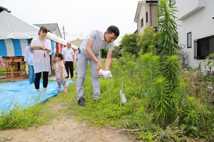 福岡県春日市紅葉ヶ丘西03　注文住宅建築現場リポート①　～地鎮祭～