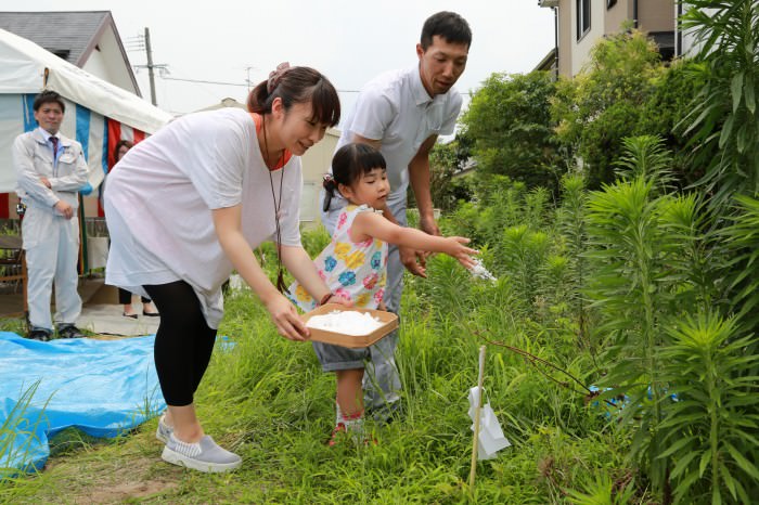 福岡県春日市紅葉ヶ丘西03　注文住宅建築現場リポート①　～地鎮祭～