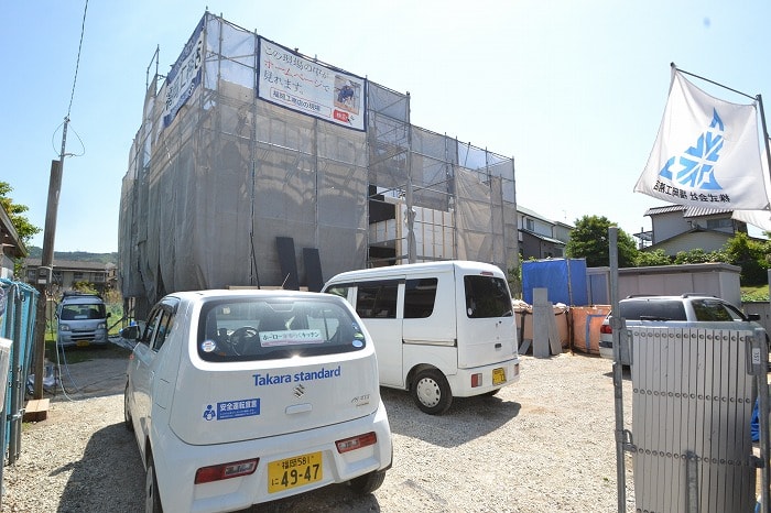 「筑紫野市杉塚01」注文住宅現場リポート⑦【外装工事】【サイディング】